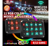 COLIGHT Pannello interruttori RGB a 12 gruppi 12V 24V Pannello interruttori a 8 gruppi di controllo wireless per auto camion SUV RV Camper Van Offroad 4x4 ATV