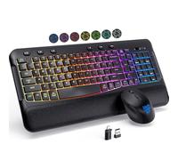 COLIKES Tastiera wireless e mouse combo ergonomica 2.4G ricaricabile tastiera con supporto per telefono per Windows, laptop, PC