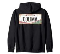 Colima Mexico License Plate Mexican Travel Vacation Beach Felpa con Cappuccio
