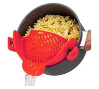 Colino A Clip In Silicone Resistente Al Calore For Pentole/padelle - Scolapasta Pieghevole For Pasta, Verdure, Frutta, Utensile Da Cucina(Red)