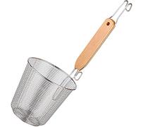 Colino a ragno in rete di acciaio inossidabile con manico in legno for pasta Cucchiaio for spaghetti Schiumarola da cucina Setaccio fine for la casa M Cestini