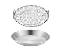 Colino a rete per scolare l'olio, vassoio rotondo per scolare l'olio, cestello filtrante in rete in acciaio inox con vassoio antigoccia, comodo raccogli grasso per friggere e grigliare, friggitrice ad