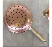Colino con manico lungo in rame stagnato Ø18 cm manico in fusione d'ottone rame