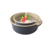 Colino da cucina, 1 set di ciotole impilabili, per cucina, scolapiatti a doppio strato, base antiscivolo, contenitore impilabile, per cuocere il riso e l'insalata