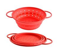 Colino da cucina in silicone, morbido e pieghevole, con manici, colino per pasta, scolapasta da cucina, versatile, per insalate, pasta e spaghetti