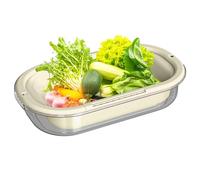 Colino da mettere sopra il lavello, colino retrattile per alimenti, multifunzionale, per lavare verdure, insalata, insalata, frutti di bosco, risciacquo, campeggio, cucina