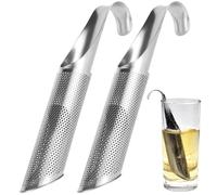 Colino da tÃ¨ con infusore per tÃ¨ a pipa lunga, confezione da 2 Silver