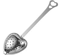 Colino da tè a forma di cuore in acciaio inox color argento, manico lungo, filtro da tè a forma di cuore, infusore per tè a forma di cuore, colini da tè e filtri, colini da tè con manico lungo