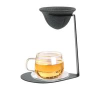 Colino da tè con supporto, riutilizzabile ad alta precisione | Vassoio per scolare il tè sfuso per bar, casa, hotel, ristorante, principianti, professionisti e adulti