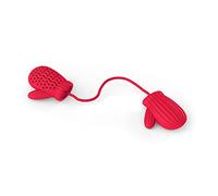 Colino da tè in silicone a forma di simpatico guanto a forma di clessidra a forma di Babbo Natale, per foglie sfuse, filtro per erbe e spezie