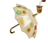 Colino da Tè,Infusore E Scolatoio In Ceramica A Forma Di Ombrello Con Gancio Alla Base - Infusore Da Tè,Ideale Per Infusione, Lavello, Spiaggia, Ufficio, Casa, Viaggio, Cucina E Bollitura