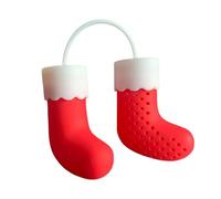 Colino da tè per tè sfuso, colino da tè a calza di Natale, filtro da tè riutilizzabile in silicone a maglia fine per casa, lavoro, ristorante