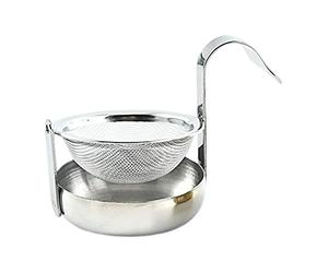 Colino da tè rotante a maglia fine portatile per feste cucina argento