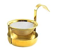 Colino da tè rotante a maglia fine portatile per feste cucina oro