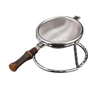 Colino da tè vintage con manico in bambù, in acciaio inox, a maglia fine, filtro per alimenti, per cocktail, caffè, tè, infusore sfuso per foglie di tè (S)