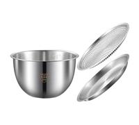 Colino in Acciaio Inox con Ciotola per Riso e Verdure, | Set Domestico con Fondo Piatto, Design Antiscivolo, Pratico per Lavaggio Quotidiano di Riso e Ortaggi