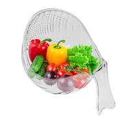 Colino Per Cucina,Ciotola per Scolare a Forma di | Paniere per il Lavaggio della Frutta con Manico,Per Casa Cucina Appartamento Preparazione Dei Pasti Cottura All'aperto Campeggio Picnic