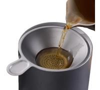 Colino per foglie di tè con manico portatile in titanio a maglia fine | Riutilizzabile per tè, bevande, cocktail, caffè, cucina, ufficio, scrivania, picnic, campeggio