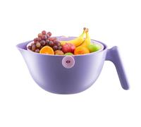 Colino per la cucina, cestino scolapiatti per la casa con manico, cestino di drenaggio per frutta e verdura da cucina a doppio strato, ciotola rotante