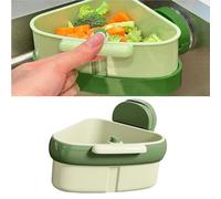 Colino per lavello con ventosa, organizer multifunzionale | Facile da appendere al bordo del lavandino, scarico rapido dell'acqua, cestino rimovibile separa i rifiuti della cucina