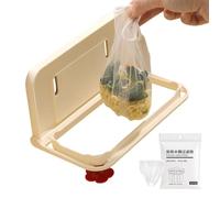 Colino per lavello da cucina, pieghevole, senza fori, con filtri | Cestino di scarico per lavello da cucina, per frutta, verdura, cibo, foglie, tè, casa, appartamento, angolo, color crema