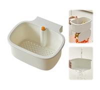 Colino per lavello, filtro a scatto per lavello, grande rubinetto, da appendere, scolapasta per lavandino, scolapasta rimovibile, cestello filtro per lavare/organizer (bianco)