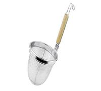 Colino per noodles - Cestello in rete per ravioli | Cestino per alimenti da cucina in acciaio con manico in legno | Strumento di cottura per pasta, verdure, dormitorio, ristorante, mensa, casa