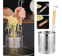 Colino per pasta, con gancio per pentola calda, da infilare attraverso la rete, per alimenti, pasta, noodles, tagliatelle da appendere, cestino per far bollire la pasta, colino profondo, schiumarola,