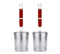 Colino per pasta in acciaio inox microforato per cibo e gnocchi,colino profondo da cucina,2 filtri (diametro 14 cm,14 cm)