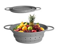 Colino per Pasta, Scolapasta Pieghevole, Scolapasta Silicone Pieghevole Salvaspazio, Set di Setaccio da Cucina con Manici per Scola Pasta, Verdure, Frutta