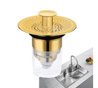 Colino per Scarico del Lavello,Catturatore Capelli Magnetico Con Scomparsa Automatica | Tappo Di Scarico Per Vasca Con Nucleo A Rimbalzo - per Casa Cucina Bagno Lavanderia Vasca e Lavabo