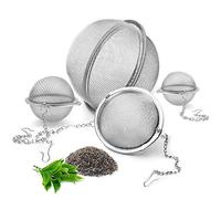 Colino per Spezie,Saijer 4 Pezzi Acciaio Inossidabile Varie Dimensioni con Catena Palla da Tè per Filtro per Spezie Tè Sfuso