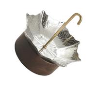 Colino per tazza e teiera, argento | Infusore a forma di ombrello in acciaio inox 304 con base in legno