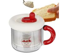 Colino per yogurt con coperchio, filtro a maglia fine riutilizzabile, design con manico pressabile, strumento per formaggio, filtro spesso per yogurt per uso domestico, filtri per yogurt per crema di
