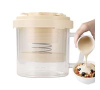 Colino per yogurt con coperchio, filtro alimentare a maglia fine, strumento drenante, multiuso, liquidi e solidi, 16 x 16 cm, per yogurt, formaggio, succo, caffè, zuppa