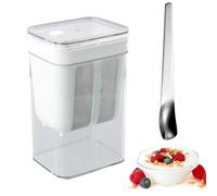 Colino per Yogurt da 1800 Ml con Coperchio, Dotato di Erogatore per Yogurt, Separatore del Siero, Rete in Acciaio Inox, per Yogurt Greco Denso, Riutilizzabile per Yogurt, Latte Soia e Succo (1800ml)
