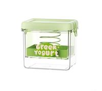 Colino per yogurt greco fai da te e separazione del siero di latte con rete filtrante a pressione, adatto per varie ricette fatte in casa e latte vegetale (verde rettangolare)