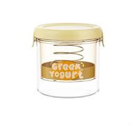 Colino per yogurt greco fai da te e separazione del siero di latte con rete filtrante a pressione, adatto per varie ricette fatte in casa e latte vegetale (rotondo giallo)