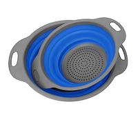 Colino pieghevole in silicone, 2 pezzi, colino da cucina salvaspazio, colino pieghevole per il lavaggio di frutta e verdura, 2 misure, con scatola colorata