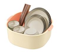 Colino riso da cucina - doppio strato, grande, multifunzionale, cibo antiscivolo ad alta capacità per il risciacquo delle verdure nelle cucine moderne e nelle case familiari