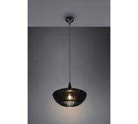COLINO SOSPENSIONE LEGNO E METALLO NERO D. 40CM 1 LUCE ATTACCO E27