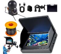 Colitt - Underwater Fishing Camera, 50/65/100/165ft Cable Ice Fishing Fish Finder, with 220° Wide Angle, 4.3Inch Infrared Night Vision, Portable Fish Finder for Ice Lake Sea Boat Fishing (Gold-50M)