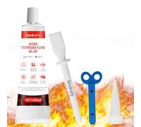 Colla Alte Temperature, Sigillante Alte Temperature, Colla Resistente al Calore, Adesivo Resistente al Calore per Caminetti,per Auto, Elettrodomestici, Forni, 100 ml