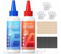 Colla Bicomponente Epossidica 2x125ml, 5 Minuti Colla Epossidica, Plastilina per Riparare Metallo, Resistente Alle Alte Temperature, Adatto per Metallo Plastica Vetro Ceramica