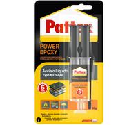 Pattex Colla epossidica bicomponente Power Epoxy Acciaio Liquido, colore metallo 35 g