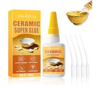 Colla ceramica extra forte - Colla istantanea per ceramica e | Trasparente, impermeabile, resistente al calore, tappo anti-intasamento, colla in ceramica per stoviglie, porcellana