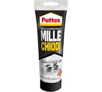 Pattex Millechiodi Trasparente, adesivo di montaggio a base acqua con presa immediata, adesivo trasparente preciso per metallo, legno e altro, 1x200g tubo