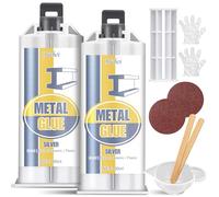 Colla epossidica in metallo bicomponente, 100 ml, colla metallica extra forte, adesivo in metallo ad alta resistenza per l'incollaggio e la riparazione di metalli, alluminio, acciaio inossidabile