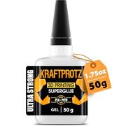 ARKA - KRAFTPROTZ STAMPA 3D 50 g | Colla istantanea extra forte | Ideale per l'incollaggio di PLA, ABS, PETG e TPU | Con punta speciale anti-asciugatura | Super colla densa.
