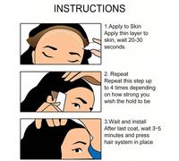 Colla impermeabile e antifungina per intreccio di capelli neri, super adesiva per il perfetto fissaggio della parrucca e del pizzo per capelli